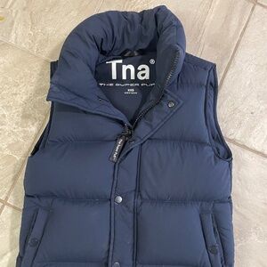 Navy Super Puff Down Vest Aritzia
